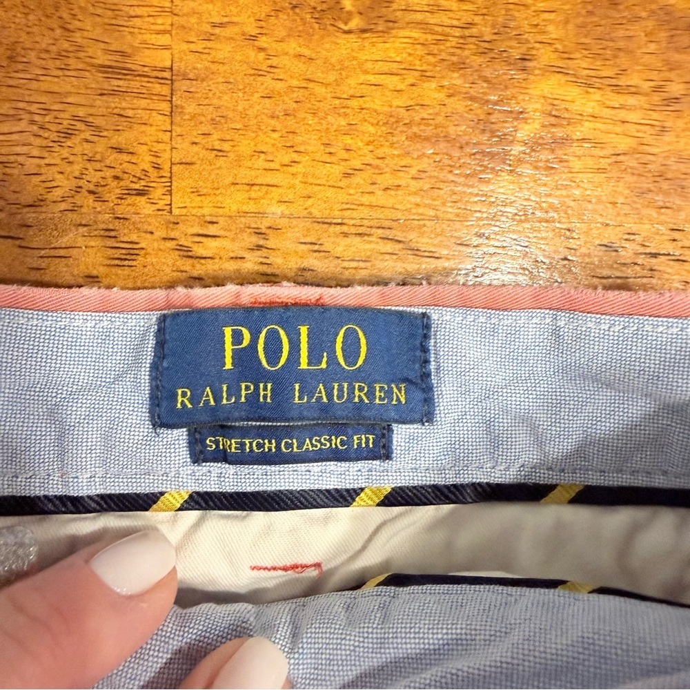 Polo by Ralph Lauren Salmon Pink Flat Front Shorts stretch classic fit size 38 - Picture 2 of 10
